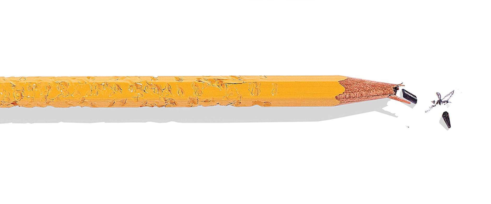 Pencil with broken tip