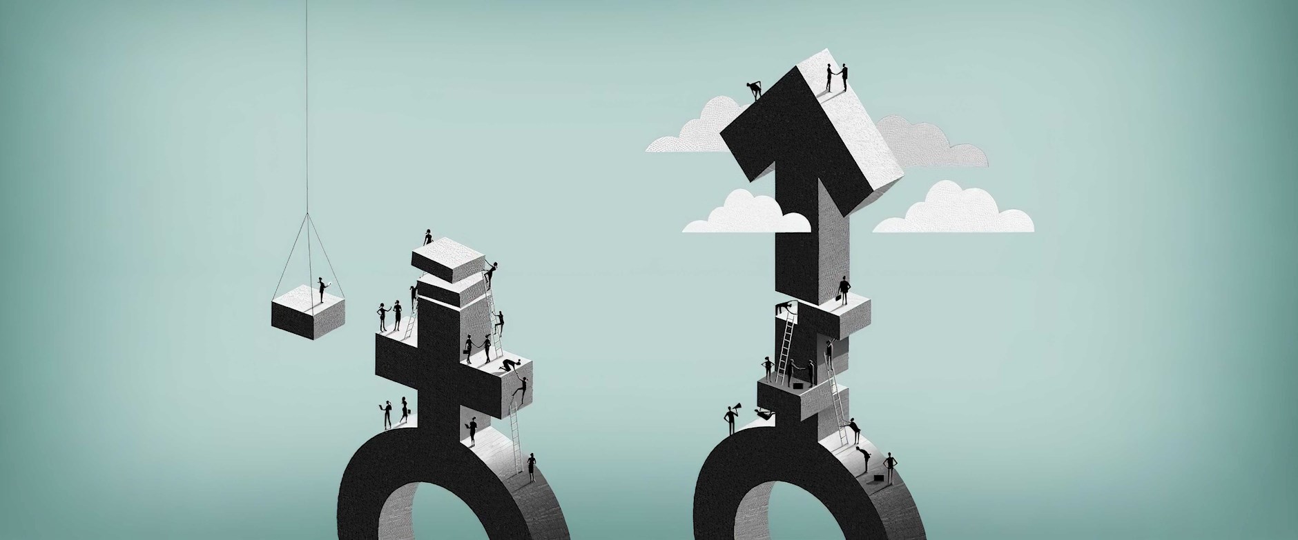 Gender symbol buildings being constructed
