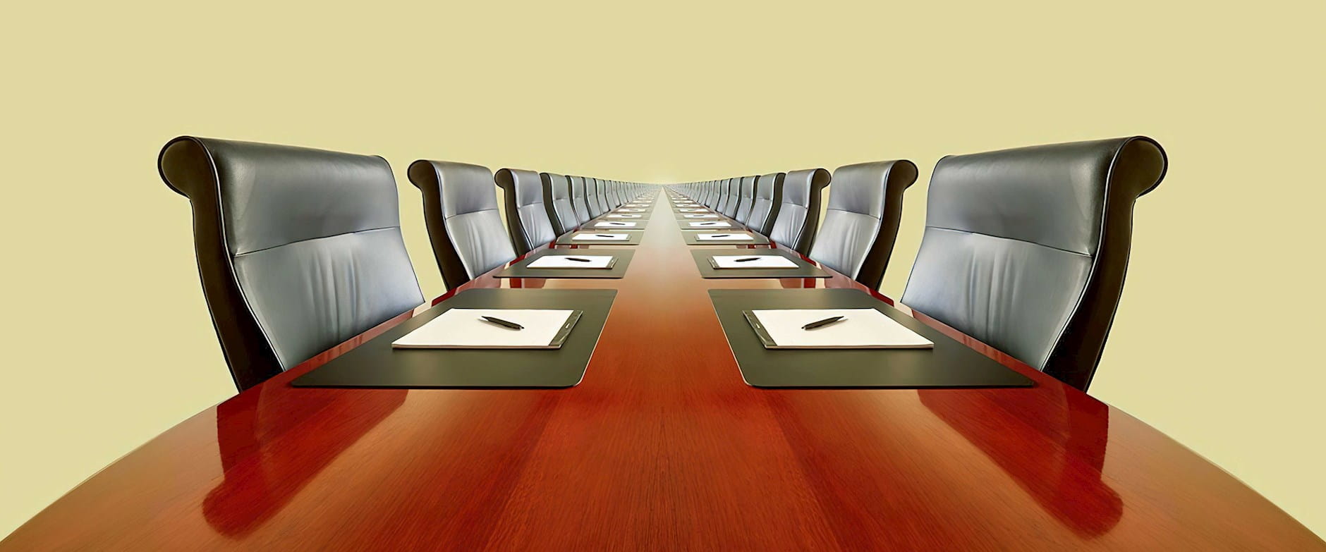 Boardroom table with leather chairs