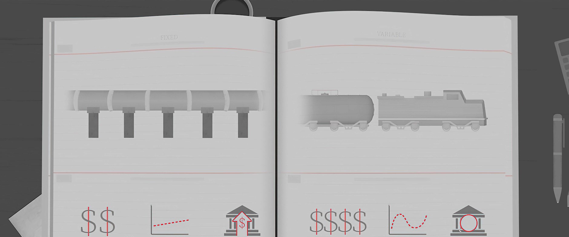Book with rail illustrations on pages