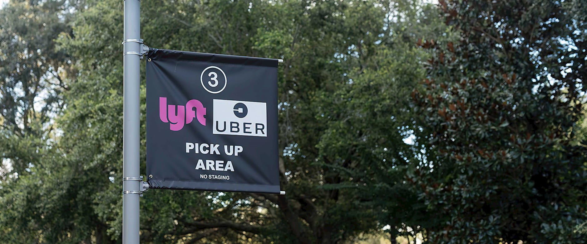 Lyft and Uber pickup spot sign