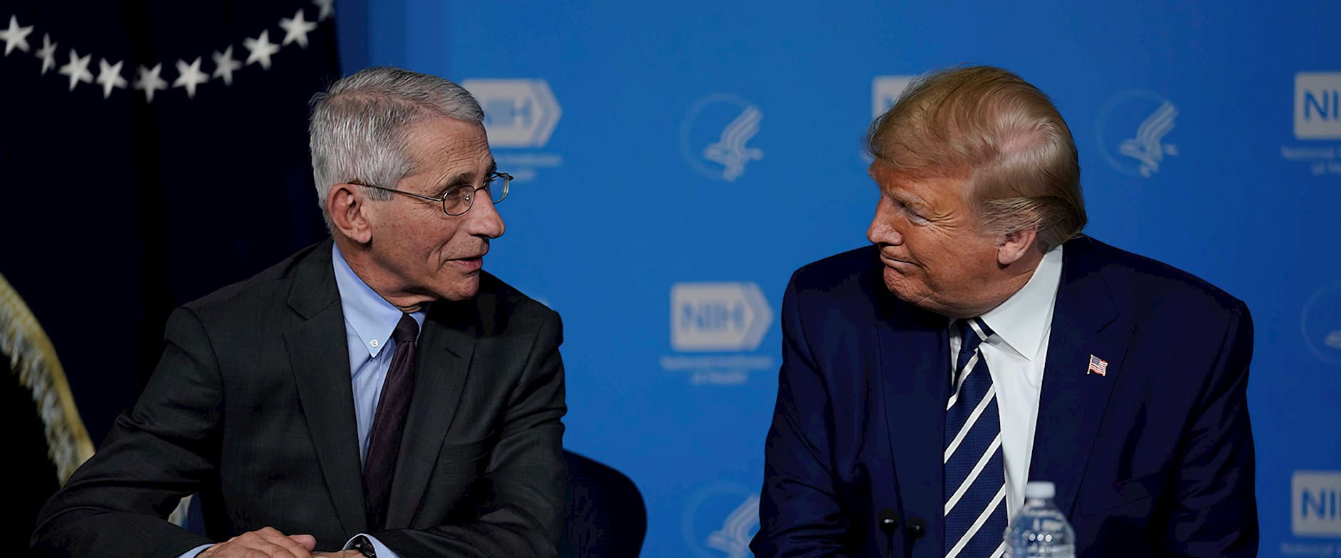Anthony Fauci and Donald Trump